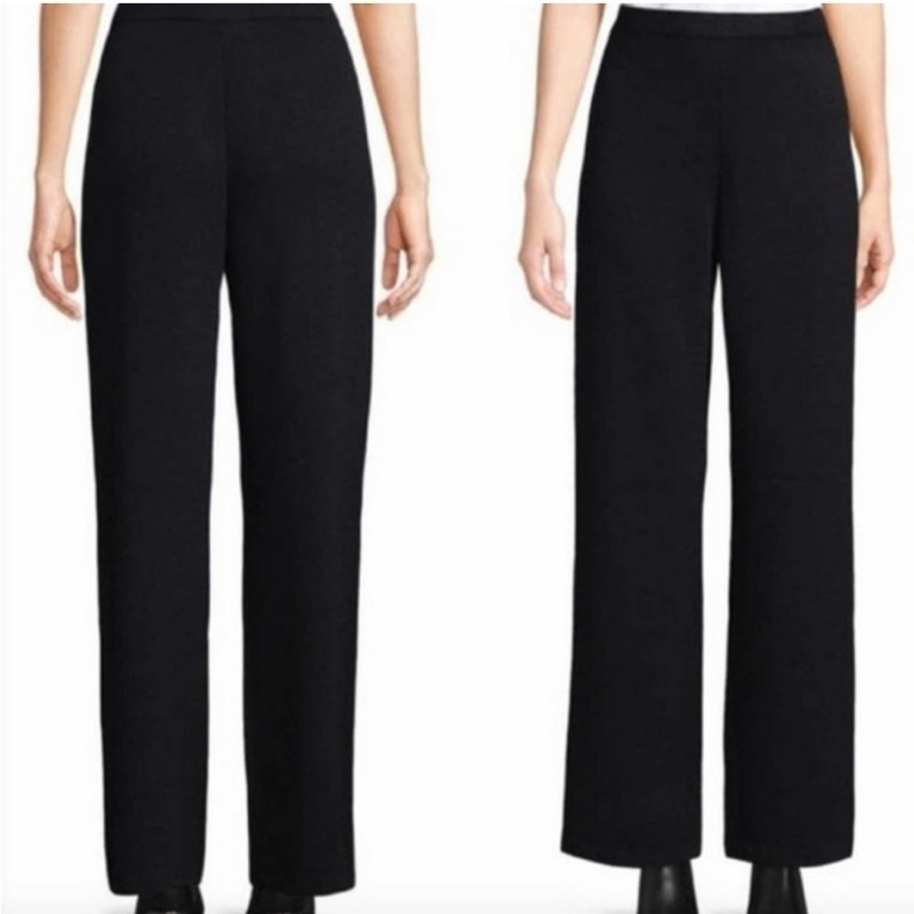 St. John Santana Knit Black Straight Leg Pants
